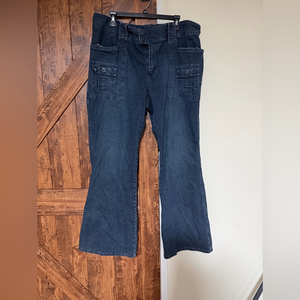 Vintage Venezia Dark Blue Flare Jeans Size 20